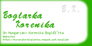 boglarka korenika business card